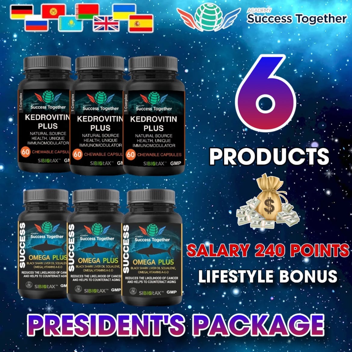 Presidents pack x6 Kedrovitin 3 + Omega 3